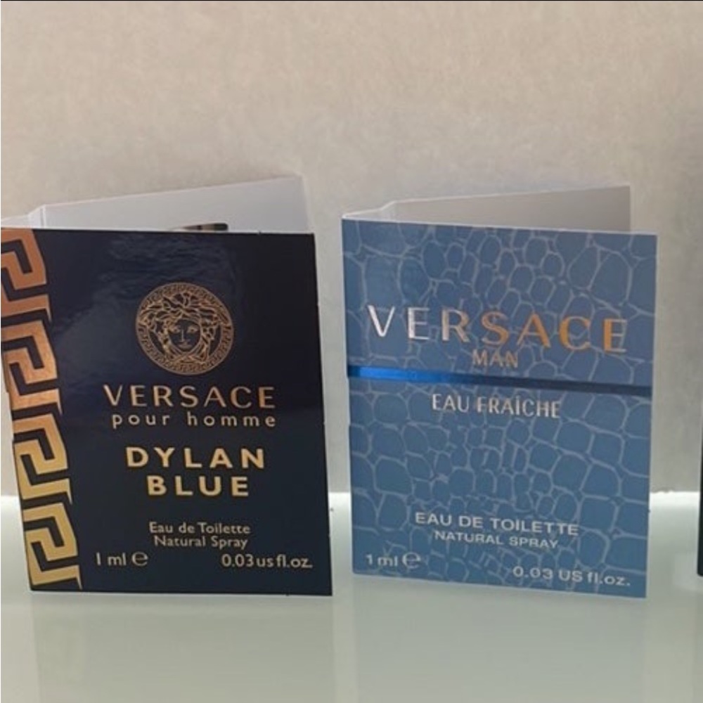 Versace men mens fragrance sample sampler set Versace Man Dylan Blue brand new